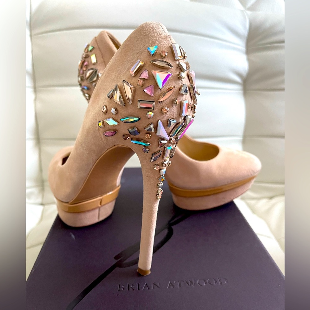 Brian Atwood high heel suede shoes. Size 9.